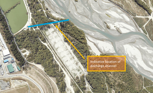 Image showing the indicative location of the discharge channel.
