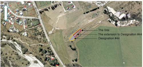 Location of existing designation (grey) and proposed extension (purple)